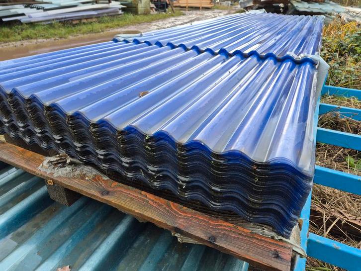 112x395cm Golfplaten lichtdoorlatend €6 per m2 AANBIEDING!, Doe-het-zelf en Verbouw, Dakpannen en Dakbedekking, Nieuw, Golfplaat