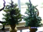 kerstbomen met onderaan jute voor uw kerstdorp decoratie, Verzenden, Gebruikt, Binnen