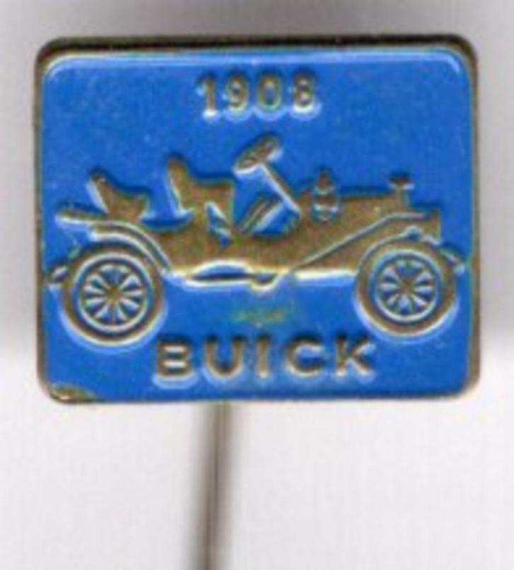 Buick 1908 blauw op koper oldtimer auto speldje ( A_130 ), Verzamelen, Speldjes, Pins en Buttons, Zo goed als nieuw, Speldje of Pin