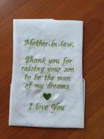 Geborduurde Zakdoek - Huwelijkscadeau Schoonmoeder, Verzenden, Nieuw, Huwelijk, Accessoires