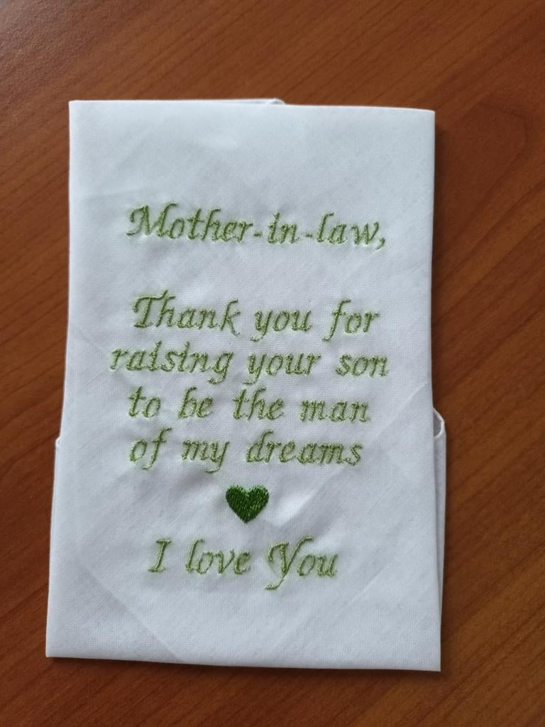 Geborduurde Zakdoek - Huwelijkscadeau Schoonmoeder, Kleding | Dames, Carnavalskleding en Feestkleding, Nieuw, Accessoires, Huwelijk