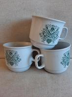 MÄSER theekommen wit groen - 3 stuks -, Ophalen of Verzenden, Aardewerk, Overige stijlen, Bord(en)