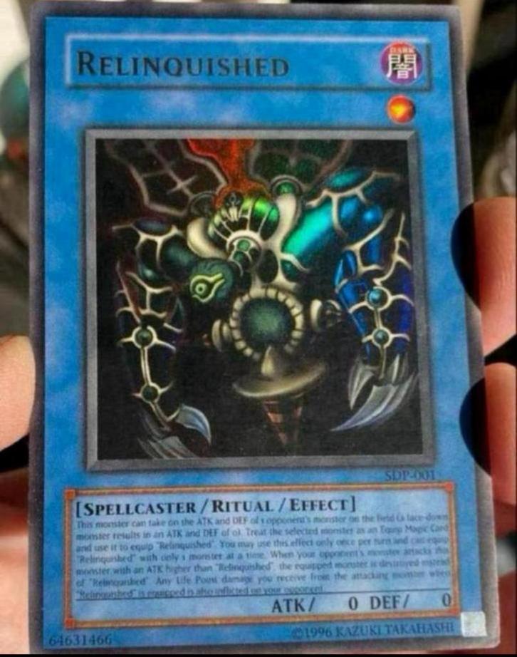 Yu-gi-oh! Relinquished SDP Old US Print !, Hobby en Vrije tijd, Verzamelkaartspellen | Yu-gi-Oh!, Gebruikt, Losse kaart, Foil