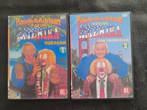173, Dvd Verzameling :Bassie & Adriaan Reis Door Amerika 1+2, Cd's en Dvd's, Dvd's | Kinderen en Jeugd, Zo goed als nieuw, Film