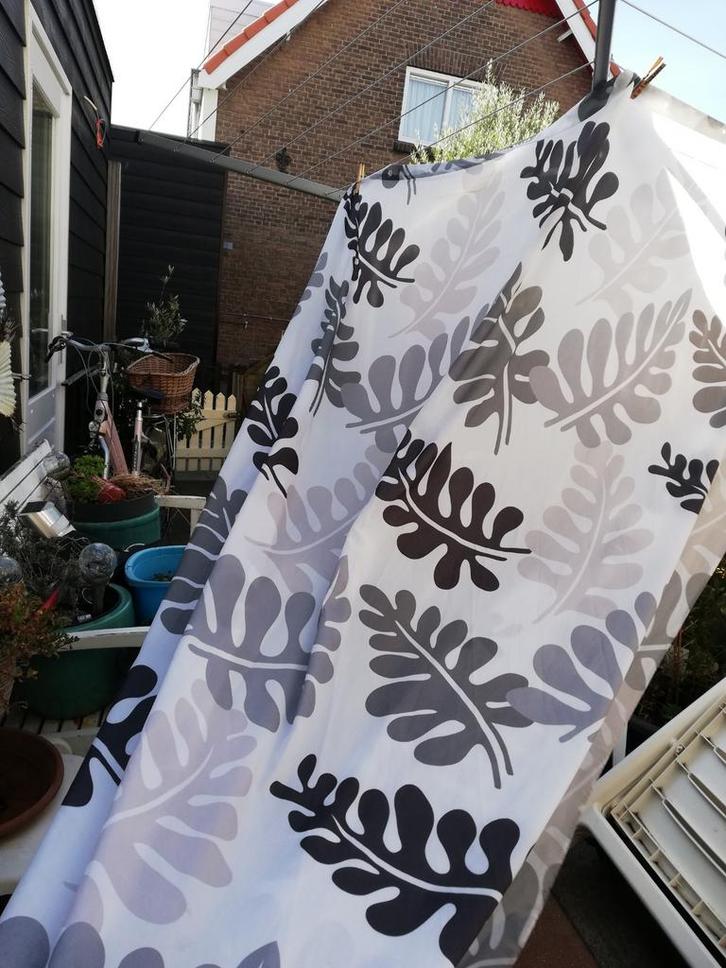 Douchegordijn textiel 180 x 200 cm, Huis en Inrichting, Badkamer | Badtextiel en Accessoires, Gebruikt, Overige typen, Wit, Ophalen of Verzenden