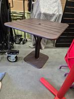 7x gebruikte fermob Luxembourg tafels 80x80 bruin, Ophalen, Gebruikt, Rechthoekig