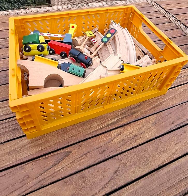Houten Treinbaan, Kinderen en Baby's, Speelgoed | Overig, Gebruikt, Jongen of Meisje, Ophalen of Verzenden