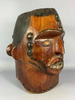 200921 Antiek zeldzaam Ekoi Janiform hoofdmasker uit Nigeria, Ophalen of Verzenden