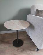 Bijzettafel Hotel Chique creme zand marmer D48 Nieuw, Overige materialen, Minder dan 55 cm, Nieuw, Ophalen
