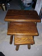 3 tafeltjes, Minder dan 55 cm, Gebruikt, Overige vormen, Hout