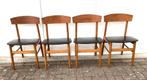 Deense vintage stoelen, Gebruikt, Zwart, Ophalen of Verzenden, Vier