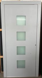 Aluminium voordeur met aanslag 106 x 216 cm Rechts grijs