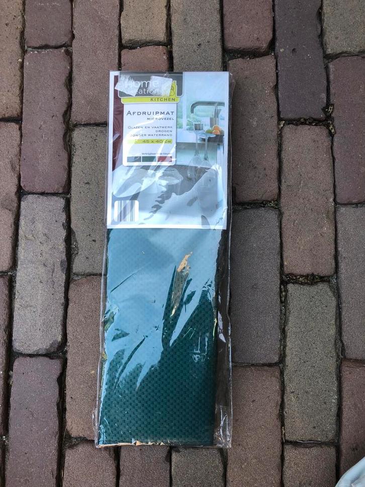 Nieuwe Afdruipmat Home Creation Groen 45x40cm, Huis en Inrichting, Keuken | Textiel, Nieuw, Theedoek of Handdoek, Groen, Ophalen