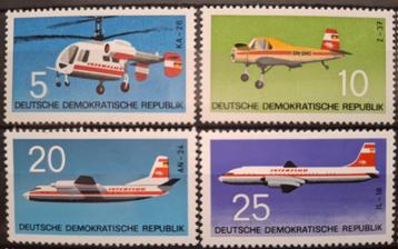8 Postzegels vliegtuigen DDR - ongestempeld beschikbaar voor biedingen