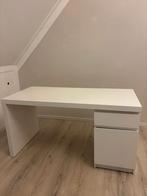 Witte Malm bureau 140x65, Huis en Inrichting, Bureaus, Ophalen, Gebruikt, Bureau