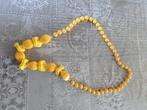 Ketting met Verschillende  Gele Kralen., Sieraden, Tassen en Uiterlijk, Kettingen, Ophalen, Zo goed als nieuw, Geel, Kunststof