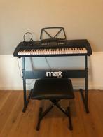 Keyboard set Max KB1 met kruk en koptelefook, 61 toetsen, Zo goed als nieuw, Met standaard, Ophalen