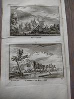 169/170 Liesveld het Kasteel en Rijsbergen  Gravure 18e Eeuw, Antiek en Kunst, Kunst | Etsen en Gravures, Ophalen of Verzenden