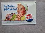 Vintage Pepsi-Cola Reclamebord 30×20, Verzamelen, Merken en Reclamevoorwerpen, Ophalen of Verzenden, Gebruikt, Reclamebord