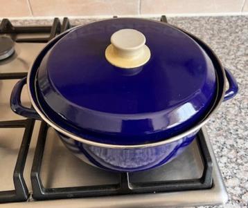 Emaille braadpan stoofpan sudderpan met deksel D=27 cm beschikbaar voor biedingen