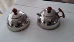 R.V.S.theepot en suikerpot set D.E. brocante verzamelen, Antiek en Kunst, Ophalen