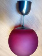 IKEA vintage jaren 80 retro hanglamp met mond geblazen glas., Ophalen of Verzenden, Zo goed als nieuw, Glas
