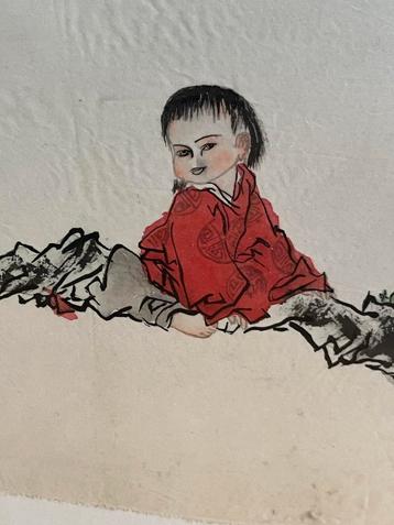 Chinees Schilderij op Zijde beschikbaar voor biedingen