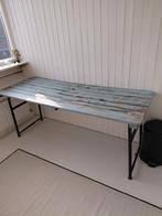Oude leger opklaptafel, Huis en Inrichting, Ophalen, Gebruikt, Landelijk, 150 tot 200 cm