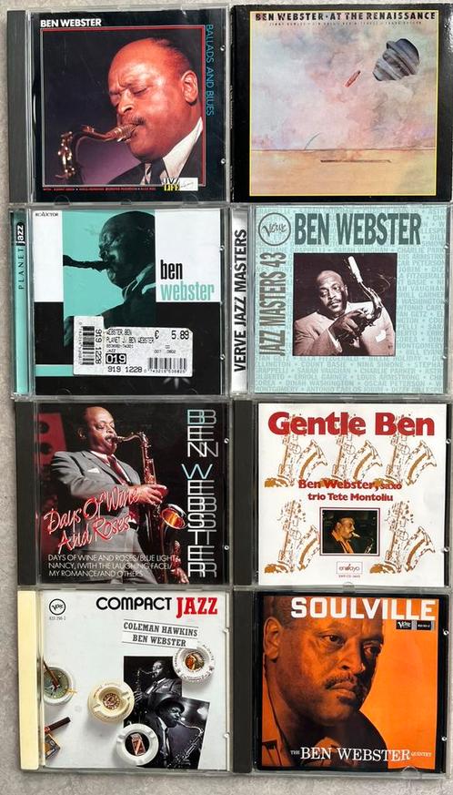 8 cd’s Ben Webster (zie omschrjving)(cd jazz), Cd's en Dvd's, Cd's | Jazz en Blues, Gebruikt, Jazz, 1980 tot heden, Verzenden