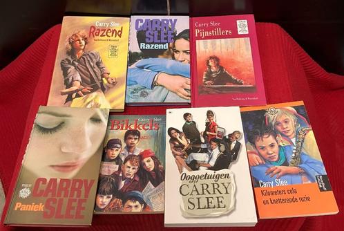 7xCarry Slee/razend/pijnstillers/paniek/bikkels/ooggetuige, Boeken, Kinderboeken | Jeugd | 10 tot 12 jaar, Zo goed als nieuw, Ophalen of Verzenden