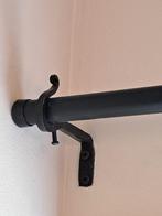 Zwart Metalen Gordijnroede met 2 Wandsteunen - Lengte 110 cm, Huis en Inrichting, Stoffering | Gordijnen en Lamellen, Ophalen