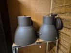 2 grote industriële hanglampen antraciet, Huis en Inrichting, Lampen | Lampenkappen, Ophalen, Zo goed als nieuw