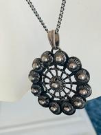 Lange zilveren ketting & zilveren Zeeuwse knop hanger, Verzenden, Zo goed als nieuw, Zilver