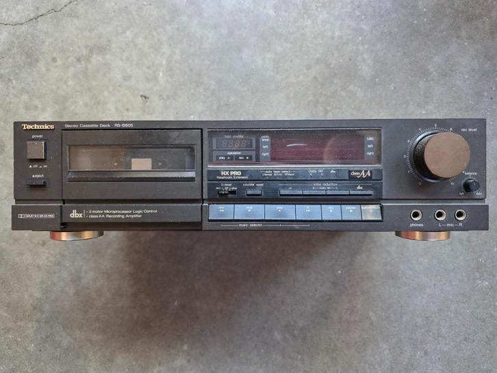 Technics RS-B605 cassettedeck + 200+ cassettes, vintage coll, Audio, Tv en Foto, Cassettedecks, Enkel, Overige merken, Ophalen of Verzenden