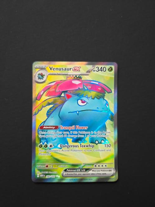 Venusaur ex 182/165 Pokemon 151 Full art, Hobby en Vrije tijd, Verzamelkaartspellen | Pokémon, Zo goed als nieuw, Booster, Foil