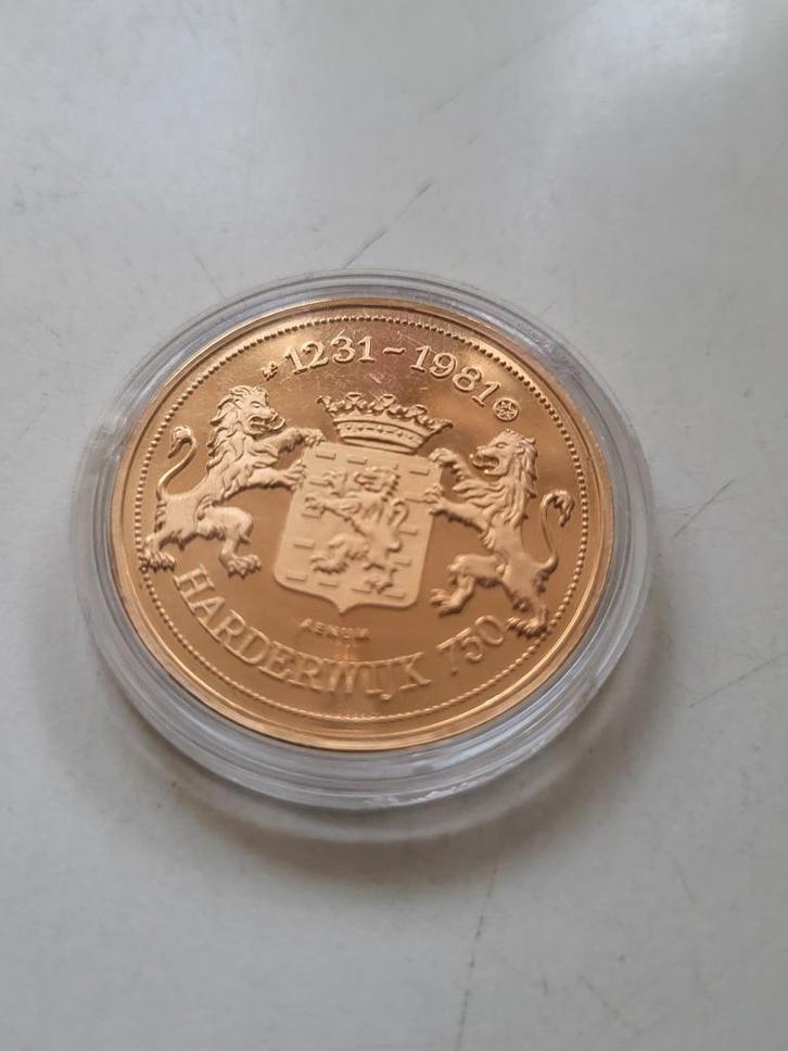 Penning Harderwijk 750 jaar 1231-1981 UNC in capsule, Postzegels en Munten, Penningen en Medailles, Overige materialen, Nederland