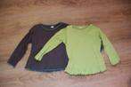 2 superfijne shirts 98 - 104 longsleeve met gekleurd randje, Meisje, Ophalen of Verzenden, Shirt of Longsleeve