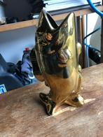 Vaas art deco Vis figuur goudkleurig, Ophalen of Verzenden