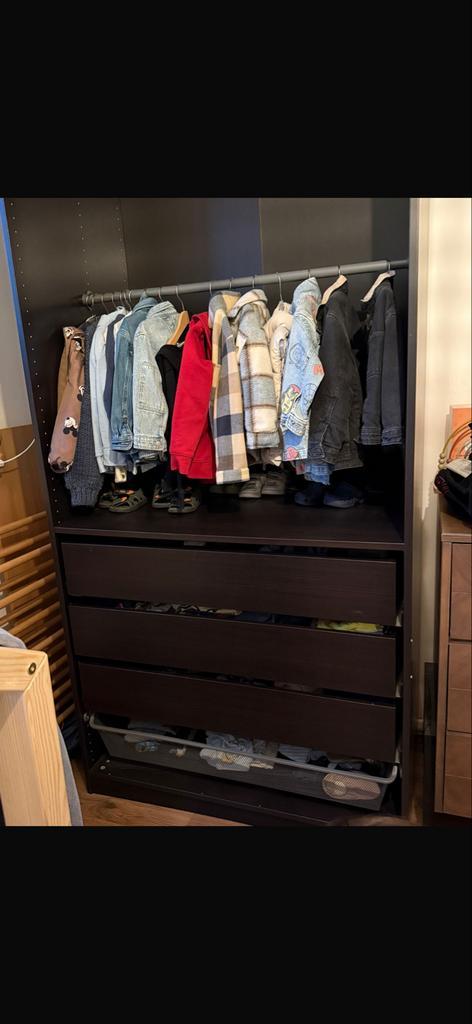 Donkerbruine Pax kast - ZSM ophalen, Huis en Inrichting, Kasten | Kledingkasten, Gebruikt, 200 cm of meer, 100 tot 150 cm, 50 tot 75 cm