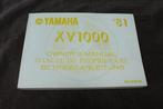 Yamaha XV1000 1981 motorcycle owner's manual anleitung, Ophalen of Verzenden, Yamaha