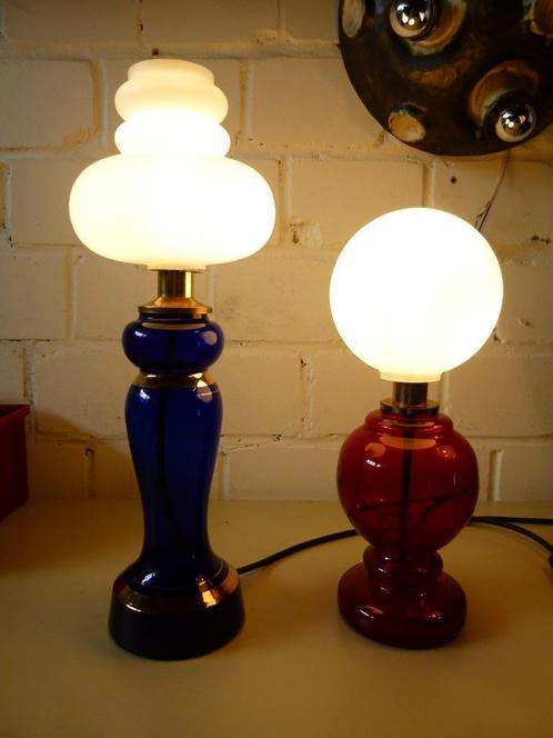 vintage tafellamp 60er jaren DDR  kobalt robijn stukprijs, Verzamelen, Retro, Huis en Inrichting, Ophalen