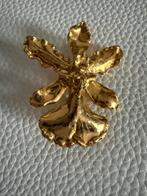 Q217/Vintage Goud Vergulde ORCHIDEE broche, Sieraden, Tassen en Uiterlijk, Broches, Overige materialen, 4 tot 7 cm, Gebruikt, Verzenden
