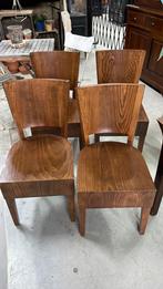 Art Deco stoelen 1930/1940, Bruin, Ophalen of Verzenden, Zo goed als nieuw, Vier