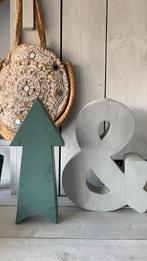 Muurdecoratie pijl en & groen grijs metaal, Ophalen, Zo goed als nieuw