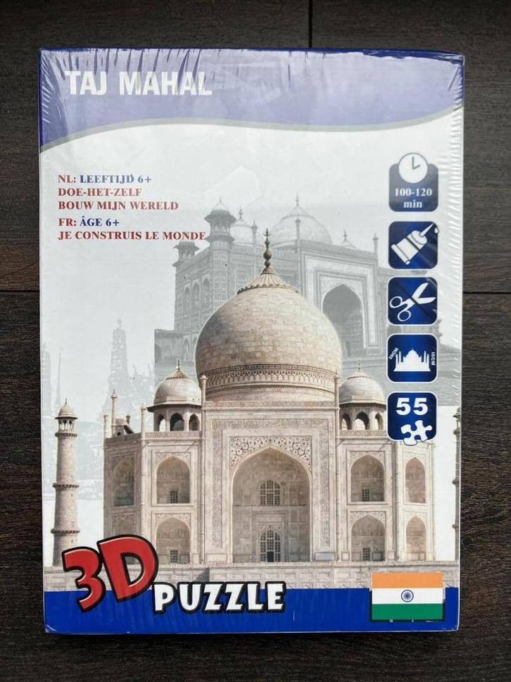 Taj Mahal 3D Puzzle | 55 stukjes | NIEUW in doos, Hobby en Vrije tijd, Denksport en Puzzels, Nieuw, Rubik's of 3D-puzzel, 500 t/m 1500 stukjes