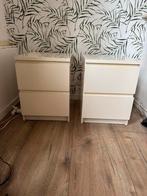 2 stuks MALM laag ladeblok / nachtkastje, Ophalen, Gebruikt, Minder dan 45 cm, 55 tot 70 cm