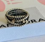 Pandora ring met 3 diamanten en 14K goud maat 50 (zgan), Ophalen of Verzenden, Zo goed als nieuw, 17 tot 18, Dame