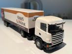 Lion car  scania. Met oplegger kanis gunnik  1:50, Ophalen of Verzenden, Zo goed als nieuw, Bus of Vrachtwagen, Lion Toys