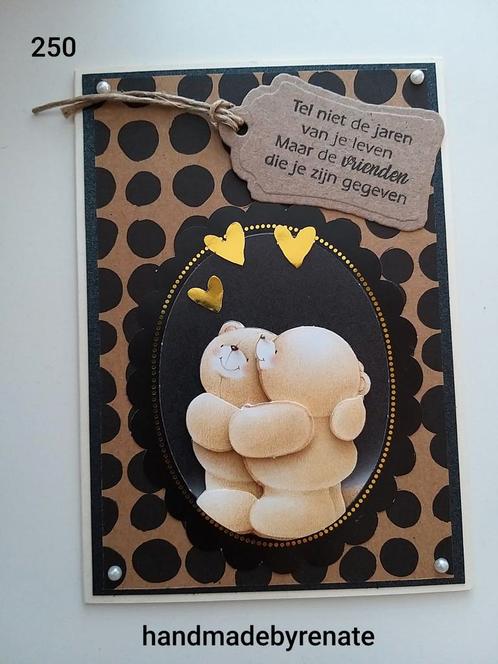 Nr. 250 Handgemaakte wenskaart Forever Friends NU € 1,-!, Hobby en Vrije tijd, Kaarten | Zelfgemaakt, Nieuw, Overige thema's, Ophalen of Verzenden
