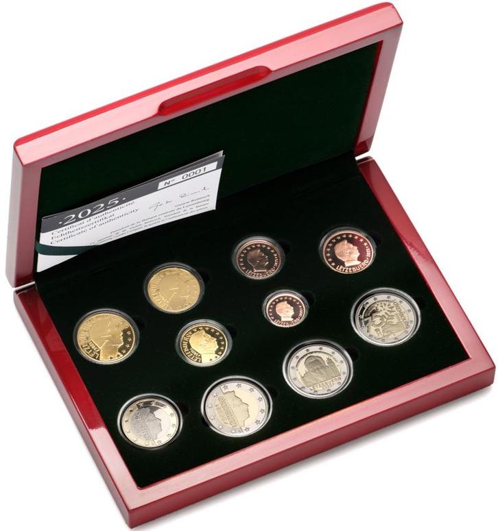 Luxemburg. Proof Set 2025 1 cent tot 2 euro + 2 X 2 euro cc, Postzegels en Munten, Munten | Europa | Euromunten, Luxemburg, Ophalen of Verzenden
